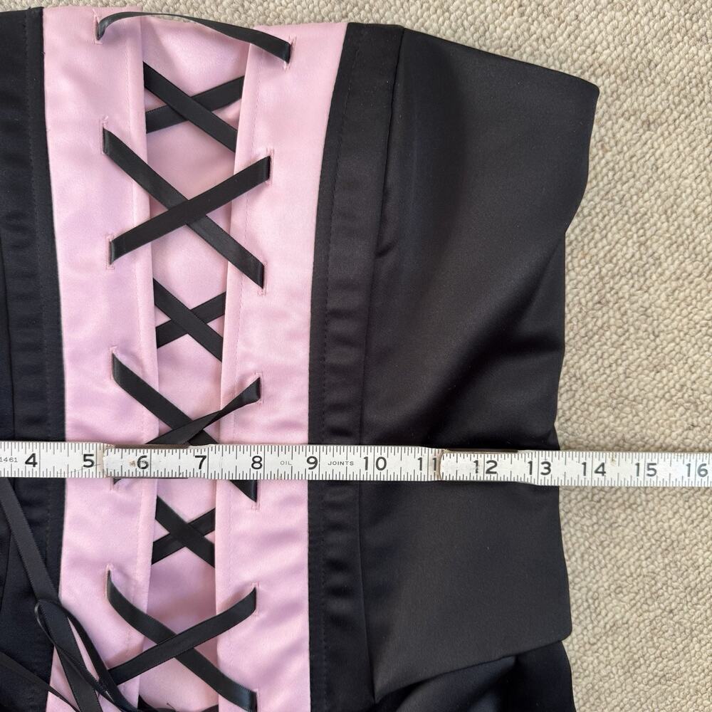 Vtg Jessica McClintock Gunne Sax Corset Lace Up Black 4 5 6 Strapless Gown Dress - Picture 10 of 14